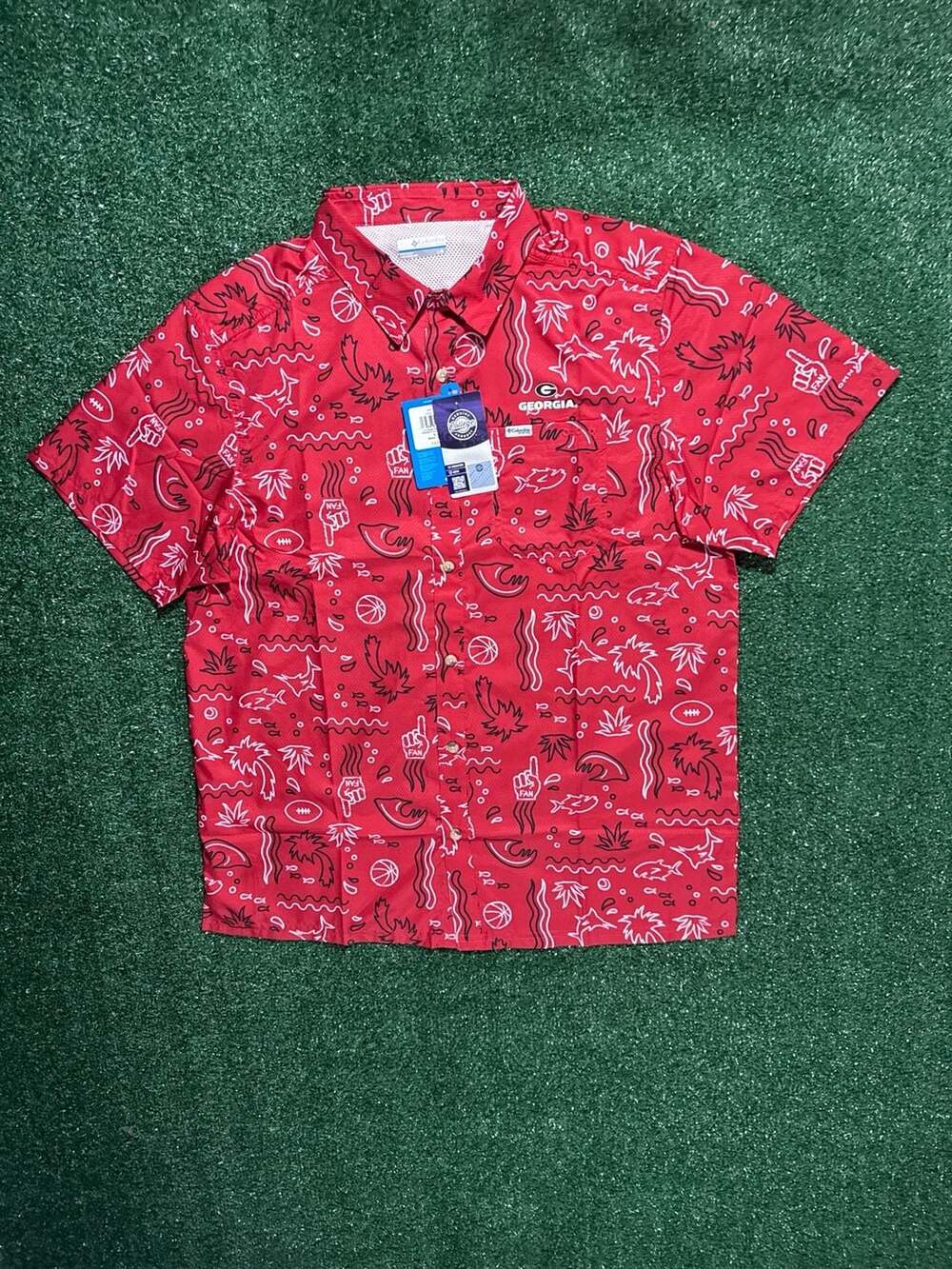 Columbia PFG Georgia Bulldogs Super Slack Tide Ventilated Short Sleeve Fishing